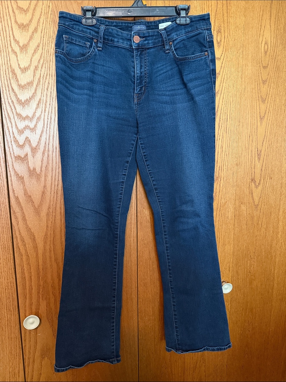 Women's Dark Blue Flare Jeans - Classic Wide Leg